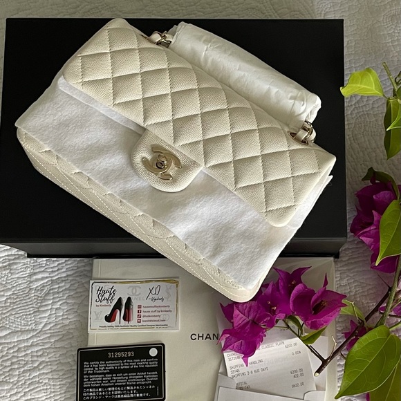 ‼️SOLD‼️CHANEL 21S Ivory Iridescent Caviar Classic - Picture 5 of 11